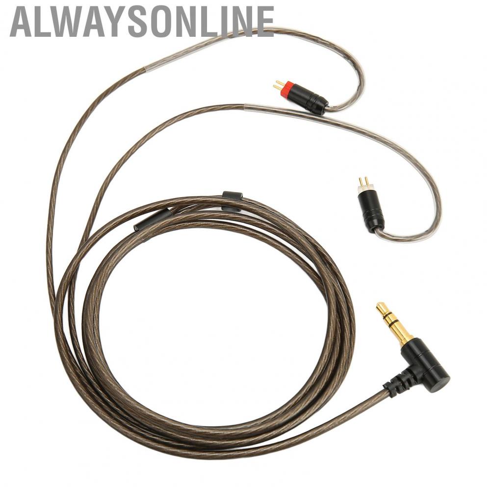 Alwaysonline Headphone Upgrade Cable  Reduce Noise 2 Pin 0.78mm Rustproof Silver Plated Copper Replacement for UM3X ZS5 ZSR UE3X