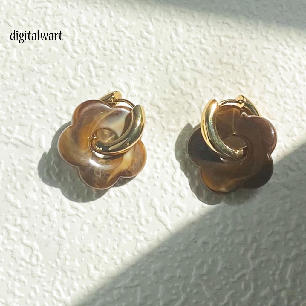 Kỹ Thuật Số| 1 Đôi Bông Tai Hình Hoa Bằng Nhựa Resin Tinh Tế Dành Cho Nữ