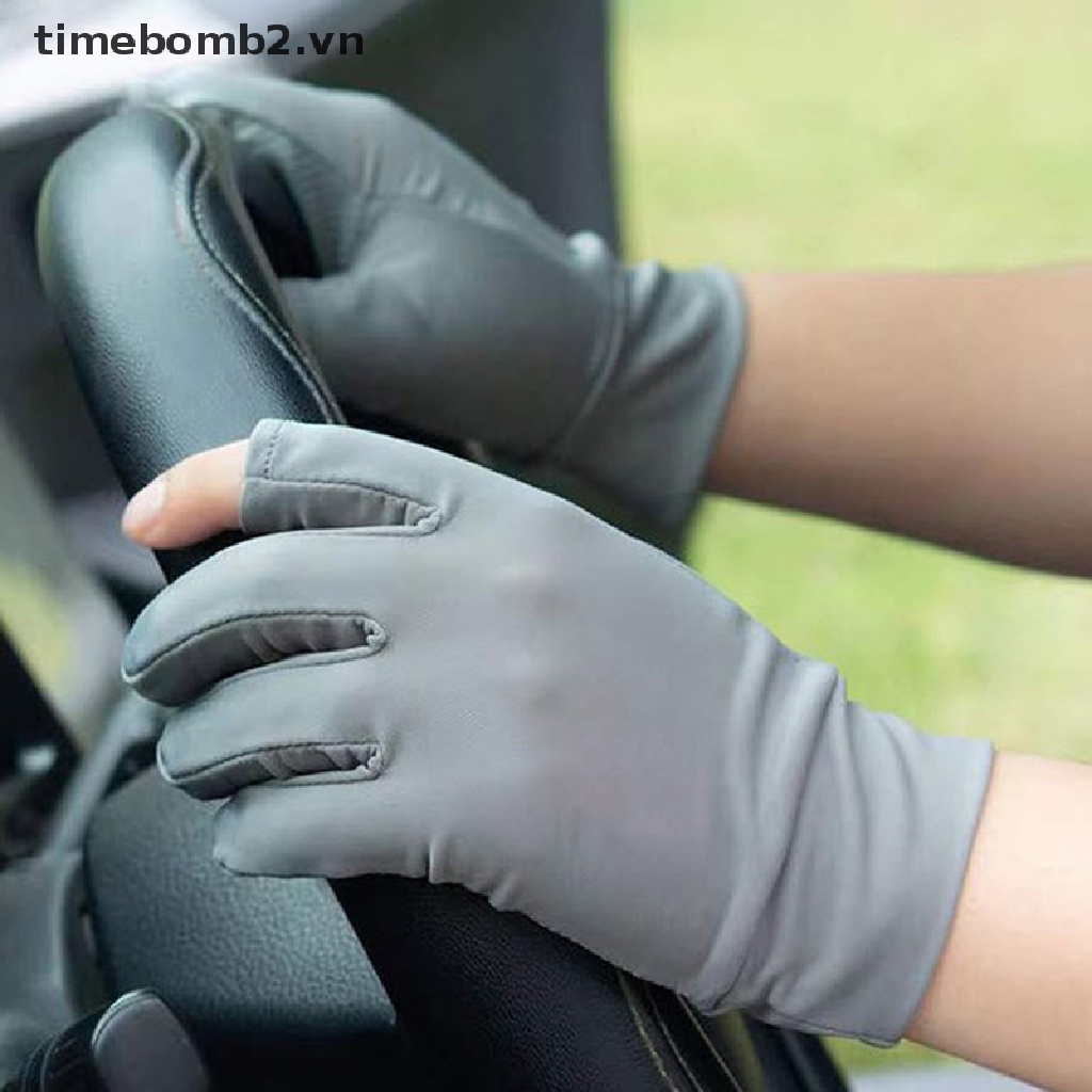 { # Găng Tay Lụa Lạnh Mỏng Thoáng Khí Chống Nắng Chống Tia Uv Bảo Vệ Màn Hình Cảm Ứng