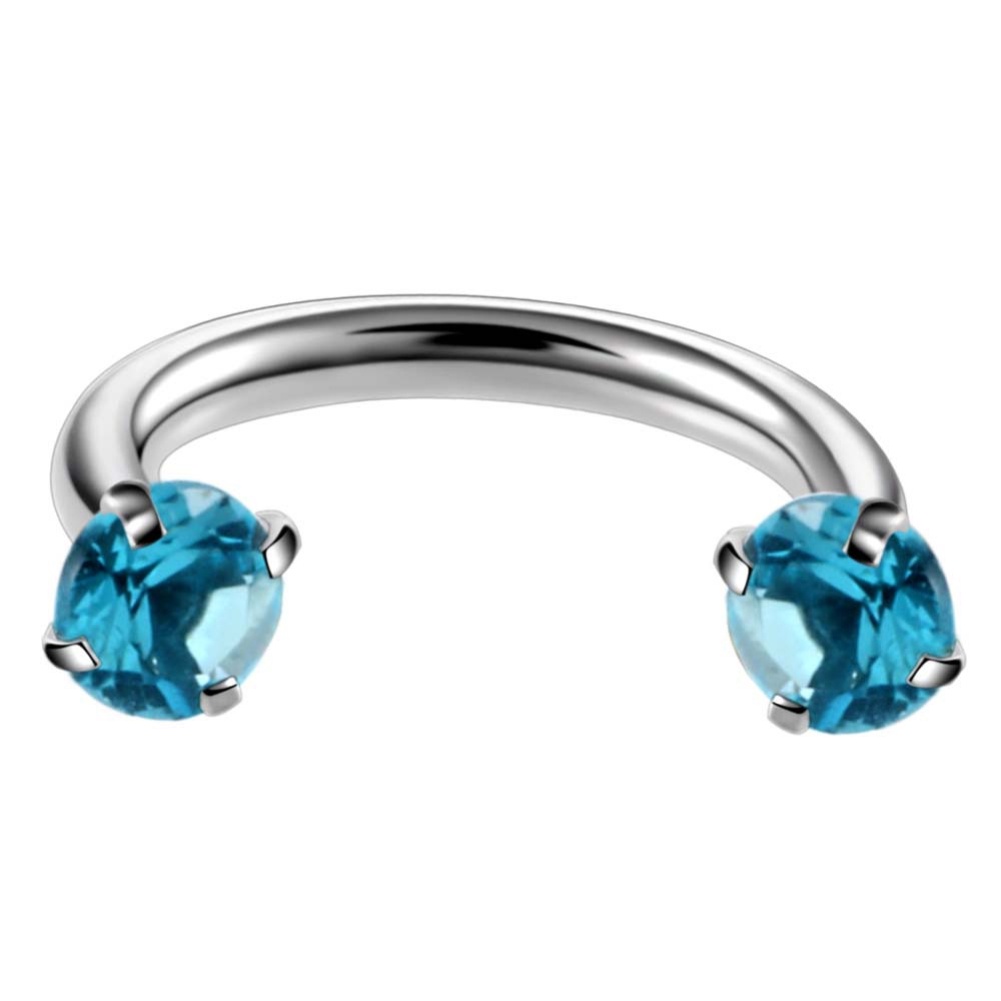 1 Khuyên Xỏ Mũi / Môi / Lông Mày Đính Đá Zircon Hình Chữ U