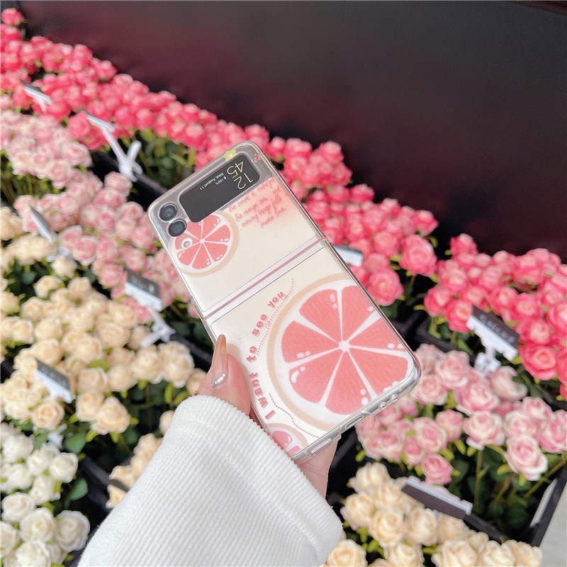 Ốp Điện Thoại Nhựa PC Cứng Chống Sốc Hình Lát Chanh Cho Samsung Galaxy Z Flip 3 4 5G Samsung Galaxy Z Flip 4