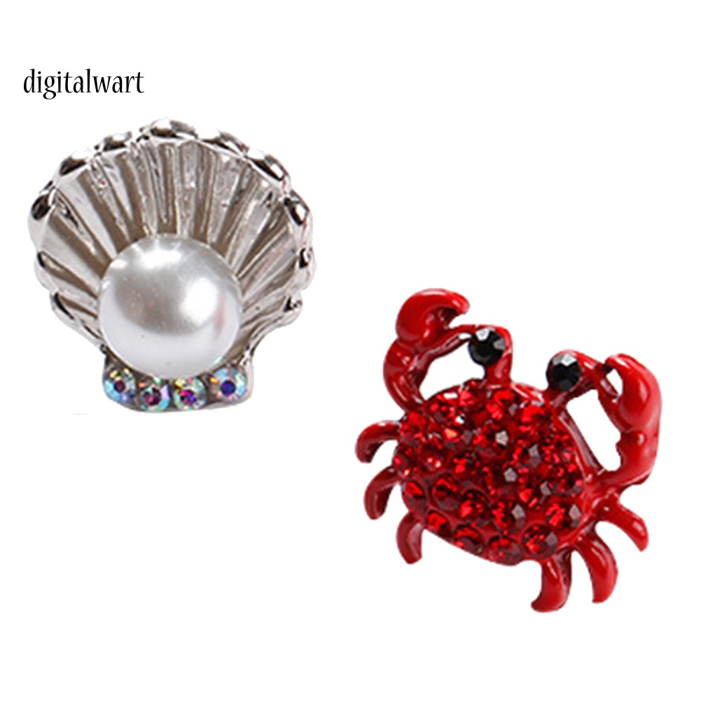 Kỹ Thuật Số| Khuyên Tai Hình Con Cua Đính Đá Và Ngọc Trai Dễ Thương Cho Nữ