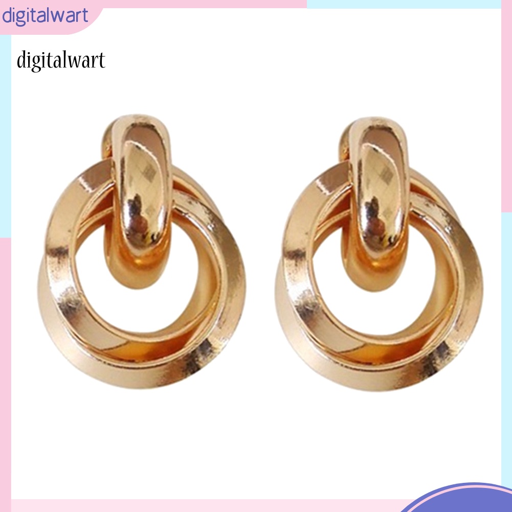 Kỹ Thuật Số| Bông Tai 3 Vòng Tròn Đan Chéo Thời Trang Cá Tính