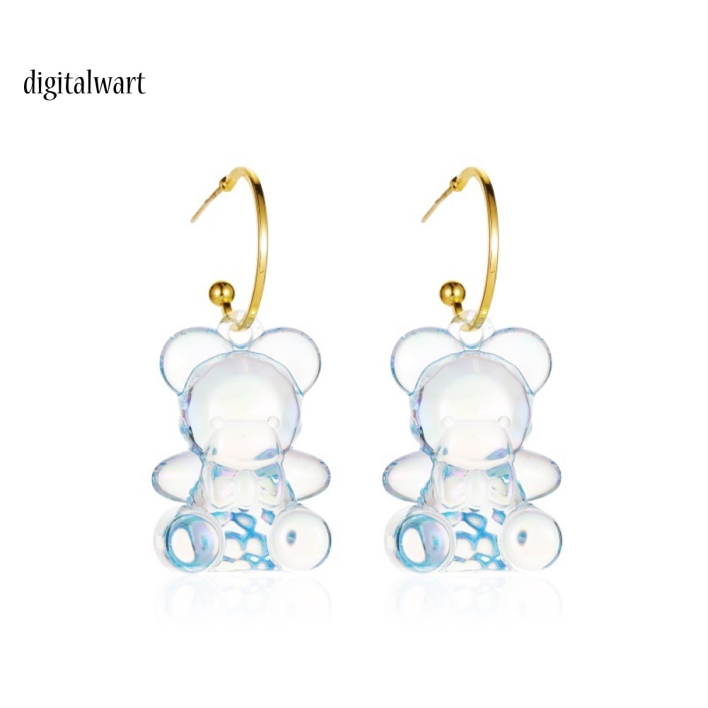 Kỹ Thuật Số| Hoa Tai Hình Gấu Trong Suốt Thiết Kế Đáng Yêu Cho Nữ