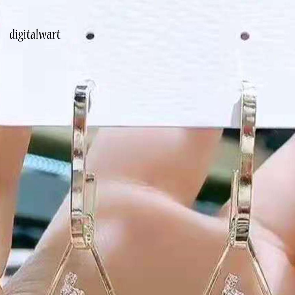 Kỹ Thuật Số| 1 Đôi Bông Tai Hình Thoi Đính Đá Lấp Lánh Chống Rơi Dành Cho Nữ