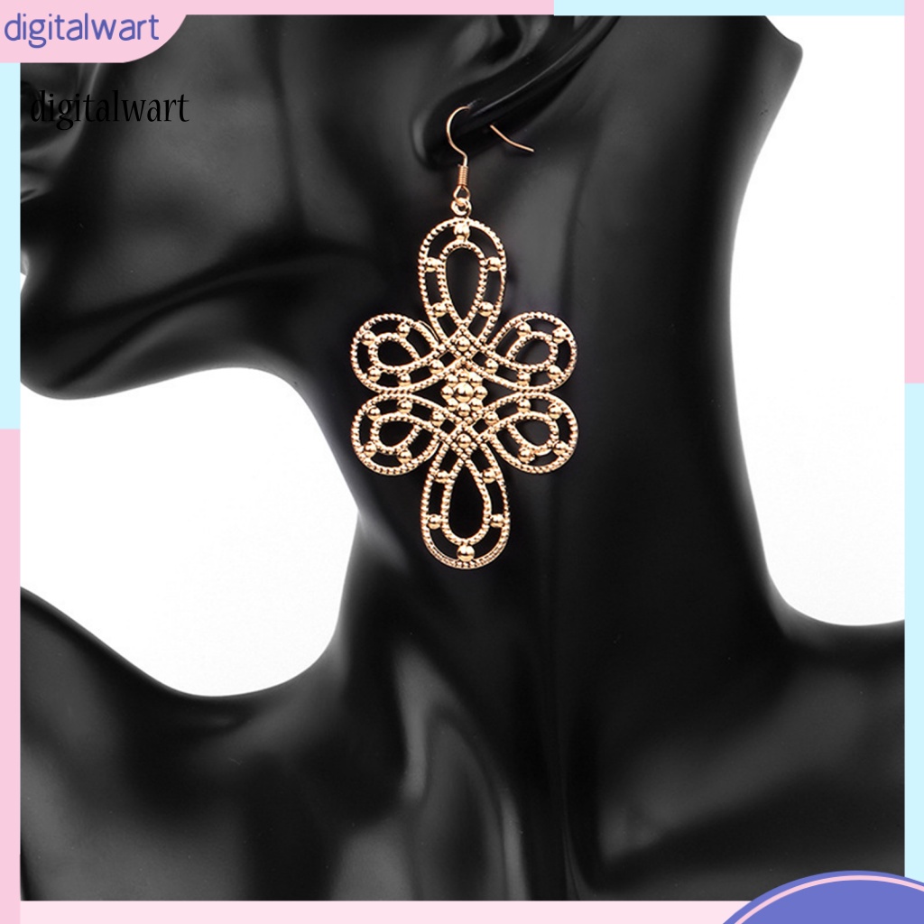 Kỹ Thuật Số| 1 Đôi Bông Tai Hợp Kim Dáng Dài Chống Rỉ Sét Phong Cách Trung Hoa