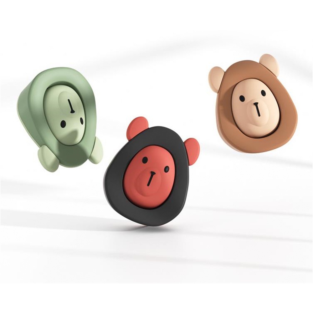 Thẻ Chặn Cửa Silicon Dày Dặn Màu Tương Phản Họa Tiết Chú Gấu Dễ Thương An Toàn Cho Bé 2023