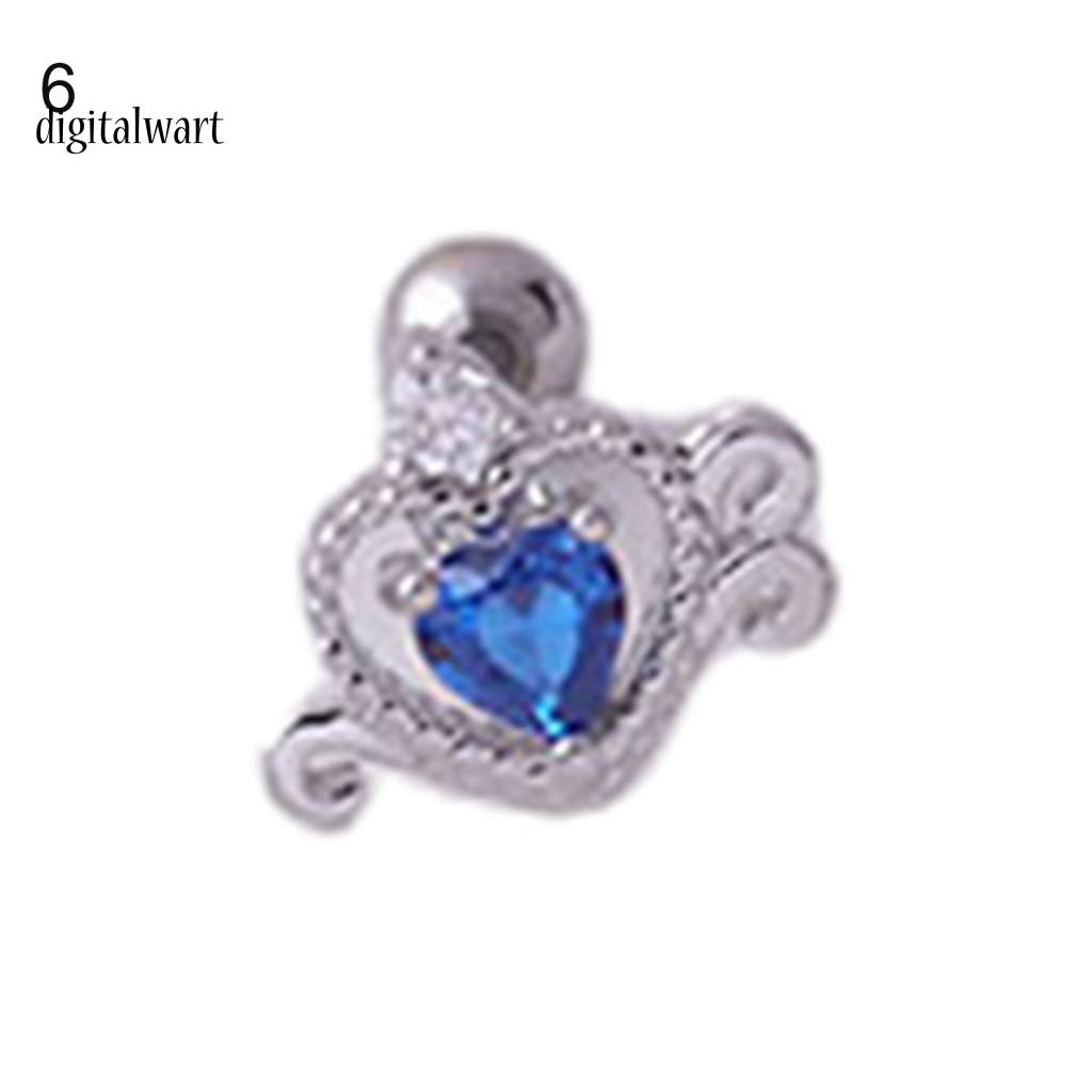 Kỹ Thuật Số| 1 Đôi Bông Tai Hình Trái Tim Đính Đá Zircon Lấp Lánh Thanh Lịch Dành Cho Nữ