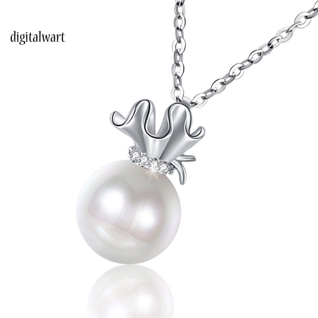 Kỹ Thuật Số| Vòng cổ Bạc 925 Mặt Hình Hoa Đính Ngọc Trai Nhân Tạo Thời Trang