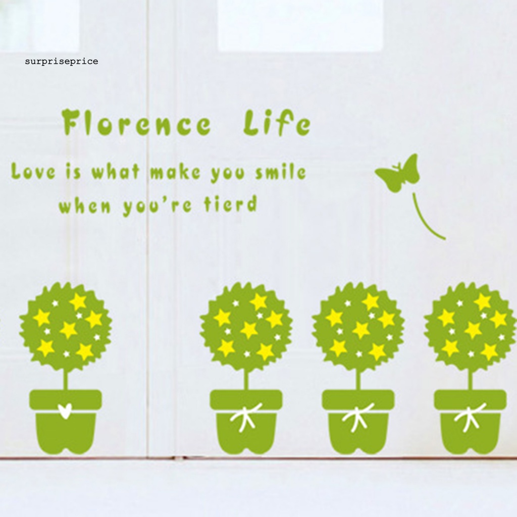 Sticker PVC Dán Tường Chống Thấm Nước Họa Tiết Cây Cối Trang Trí Phòng Khách