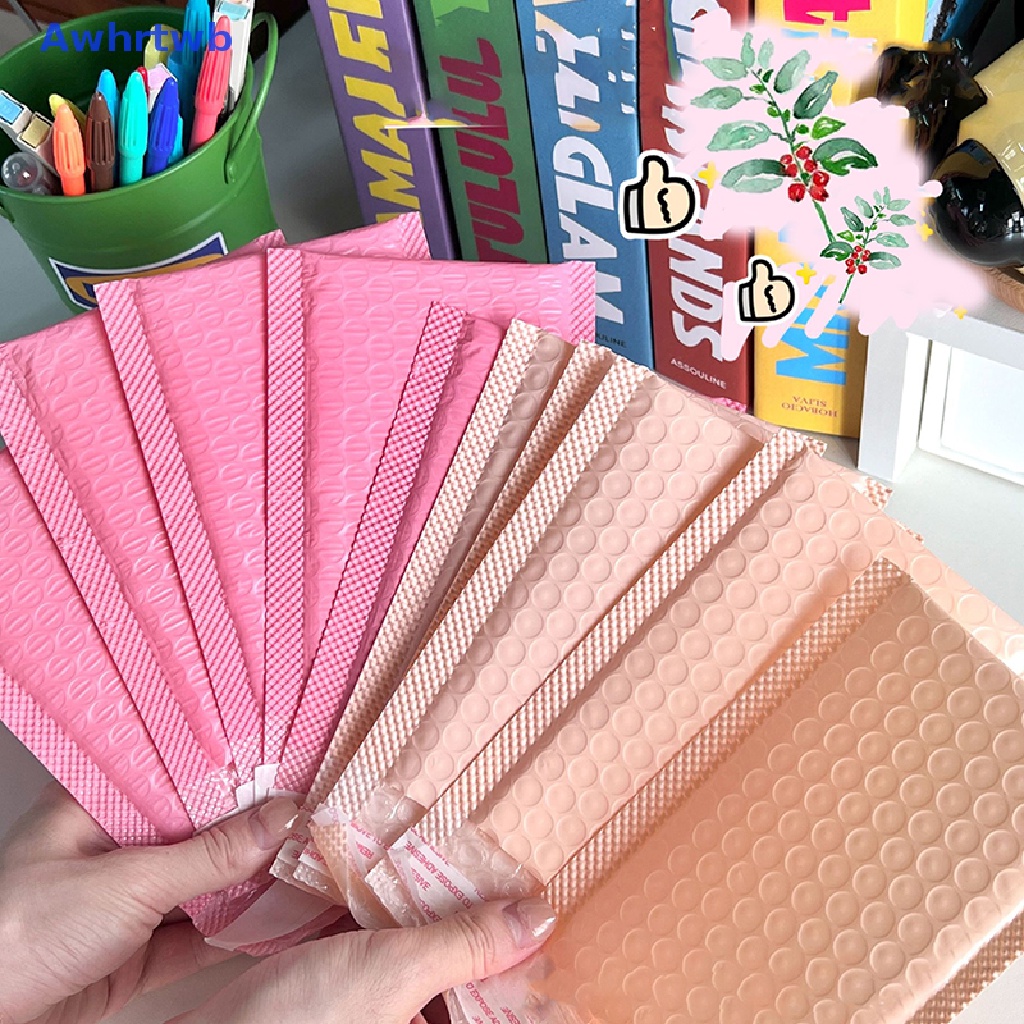 Awhrtwb Bộ 10 Túi Bong Bóng Dày Tự Dính Màu Hồng / Tím Dùng Để Vận Chuyển Hàng Chuyển Phát Nhanh Mới