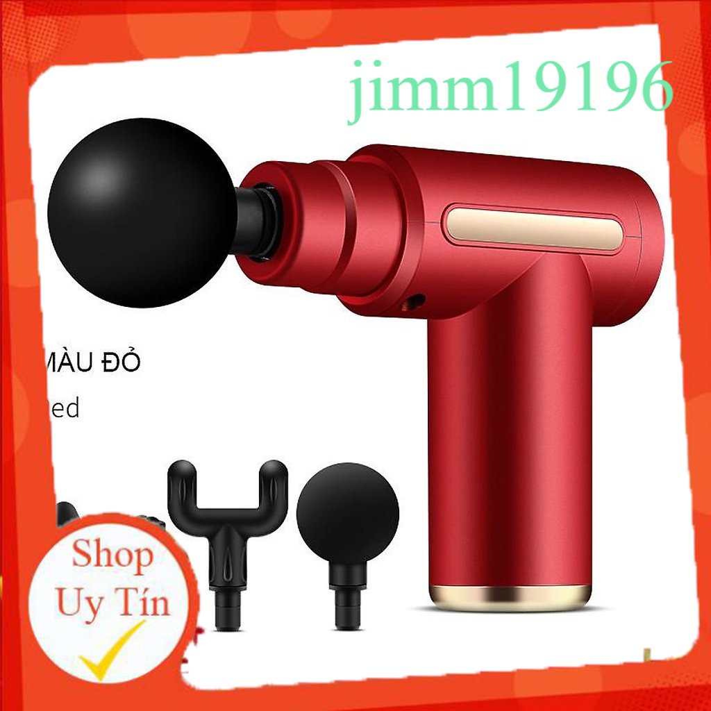 Máy mát xa massage mini đa năng cầm tay 6 chế độ tặng kèm 4 đầu massage (jimmychan168)