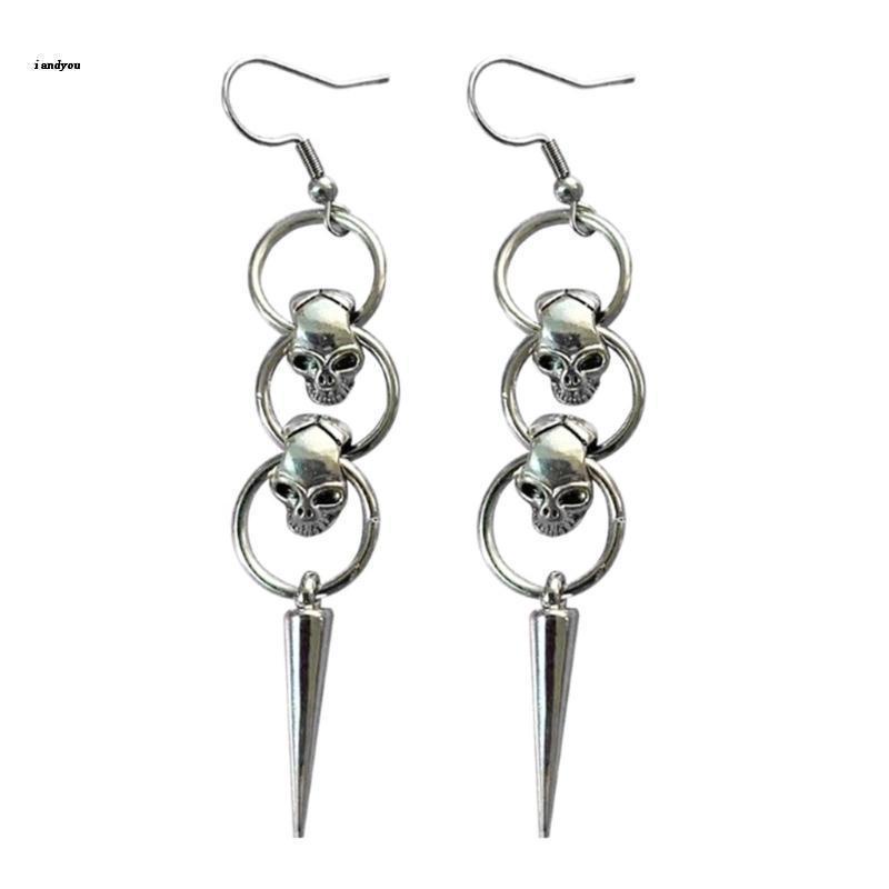 ✿ Khuyên Tai Hình Đầu Lâu Phong Cách Hip Hop Punk