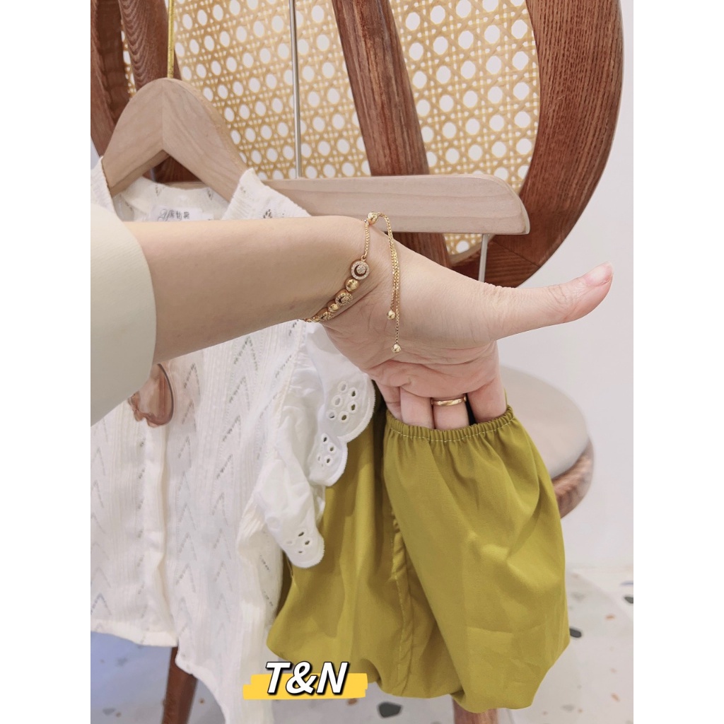 Bộ Áo Ren Tay Bay + Quần Bí Ngô Dễ Thương Thời Trang Mùa Hè Phong Cách Hàn Quốc Cho Bé Gái