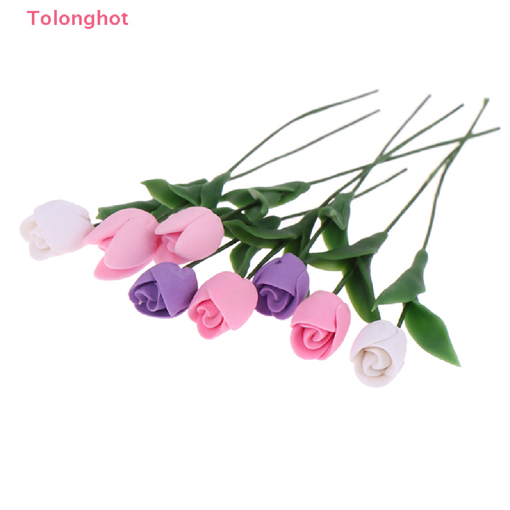 Set 5 Mô Hình Hoa Tulip Trang Trí Nhà Búp Bê Tỉ Lệ 1: 12