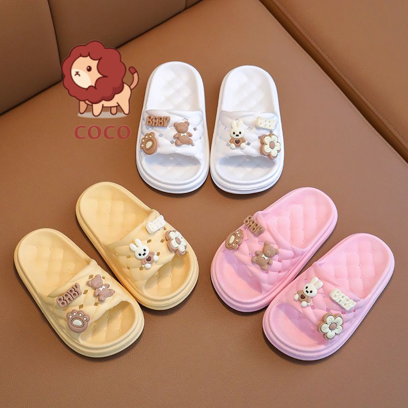 Dép Quai Ngang Chống Trượt Họa Tiết Hoạt Hình Dễ Thương Cho Ba Mẹ Và Bé