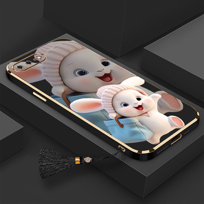 Ốp lưng iPhone 7 plus 8 plus 6s plus 6 plus iPhone 7 8 6 6s Silicon Viền Thẳng Họa Tiết Chú Thỏ Nhiều Màu Dễ Thương Kèm Dây Đeo Cho iPhone 7 plus 8 plus 6s plus 6 plus iPhone 7 8 6 6s