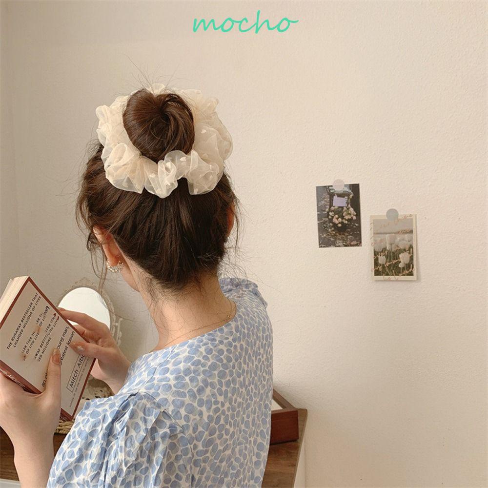 Dây Buộc Tóc Cao Su Co Giãn Hình Trái Tim Phong Cách Hàn Quốc Ngọt Ngào Cho Nữ