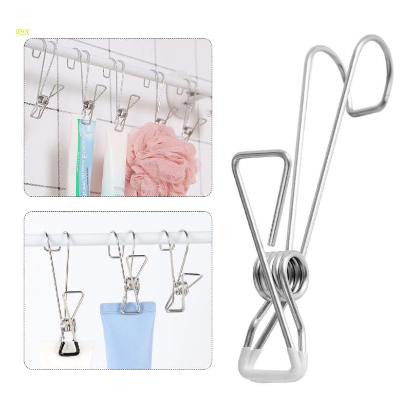 Set 10 Móc Treo Quần Áo Có Đuôi Dài Tiện Dụng Cho Phòng Tắm / Nhà Bếp