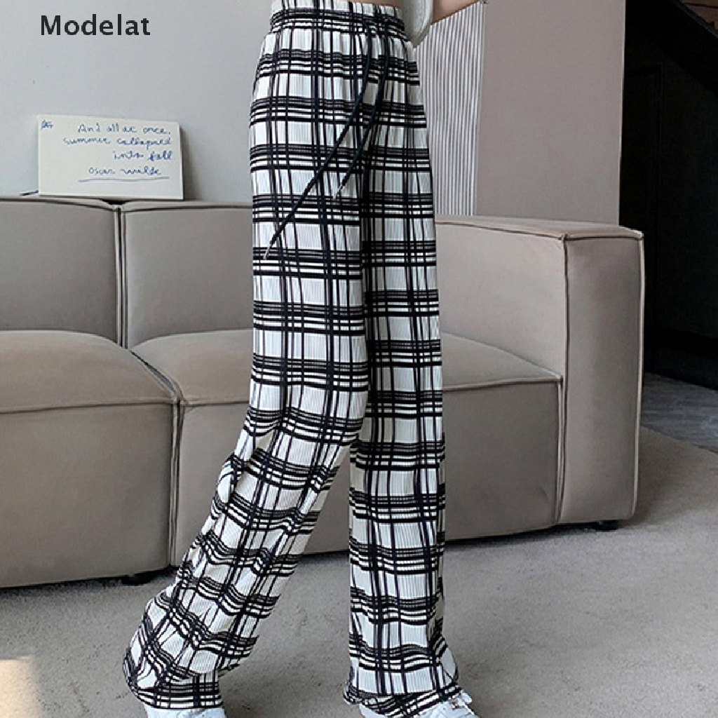 Mfc Quần Ống Rộng Lưng Cao Họa Tiết Kẻ Sọc Thời Trang Mùa Hè 2023