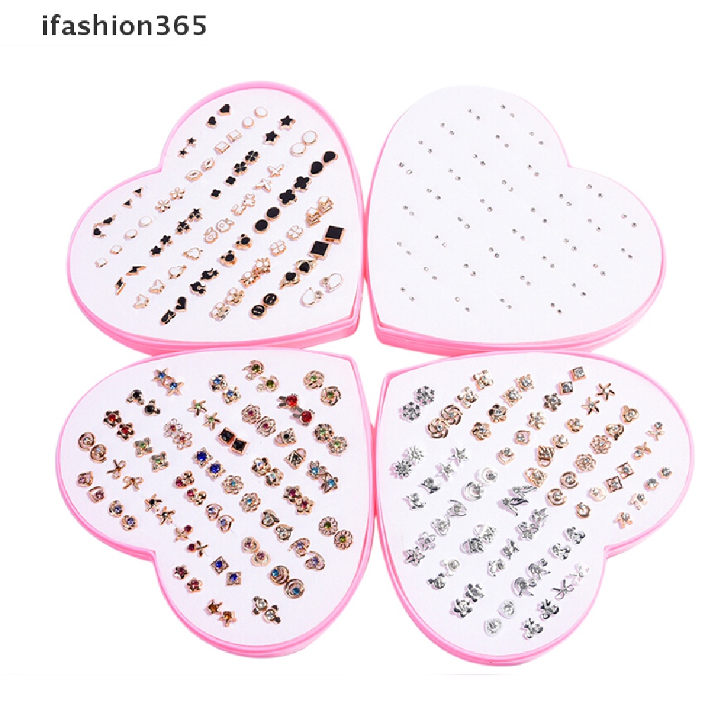 Set 36 Đôi Bông Tai Hoa Đính Đá Thời Trang Cho Nữ ifashion365