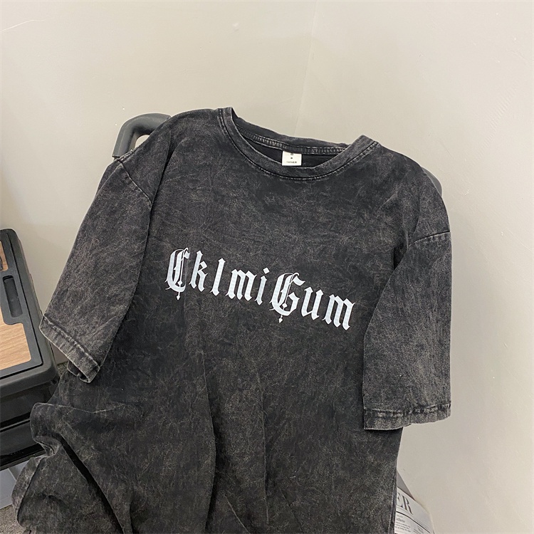 Áo Thun Tay Lỡ Cổ Tròn In Chữ Đơn Giản Thời Trang Mùa Xuân Cho Nam