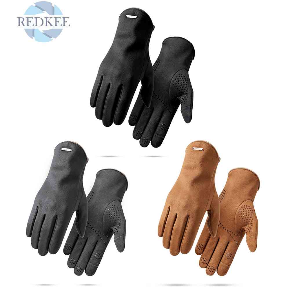 Găng Tay Da Lộn Giữ Ấm Khi Lái Xe Có Thể Chạm Màn Hình Cảm