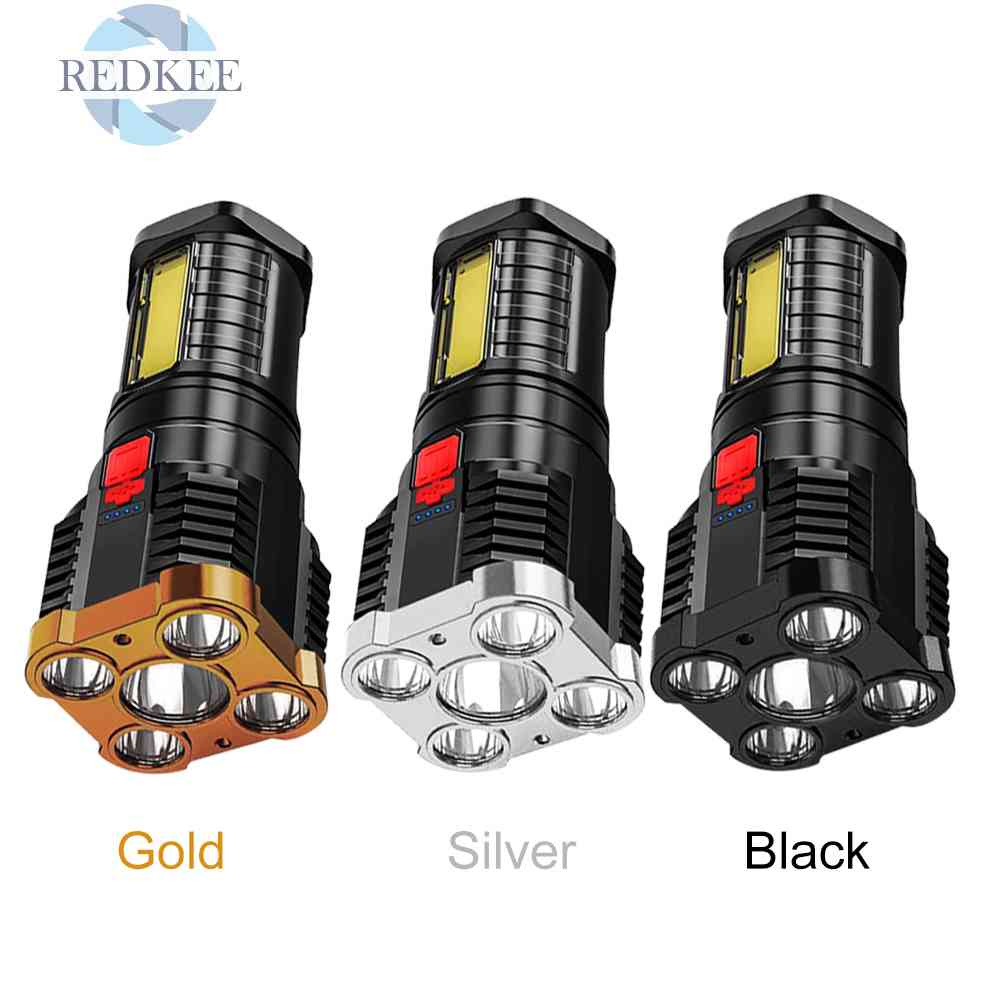 Đèn Pin LED COB Độ Sáng Cao Chống Thấm Nước Có Thể Sạc Lại Bằng Cổng USB