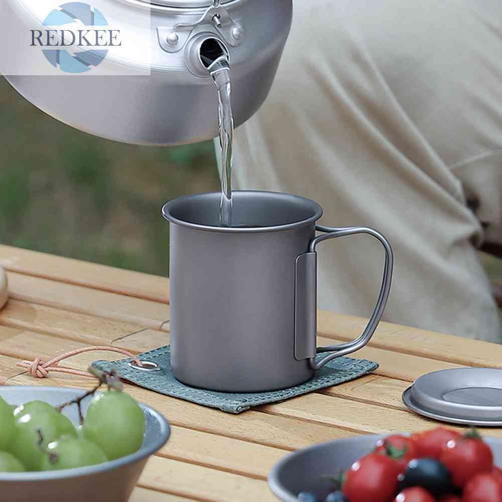 Cốc Uống Nước Bằng Titan Siêu Nhẹ Có Thể Gấp Gọn Tiện Dụng Mang Theo Du Lịch