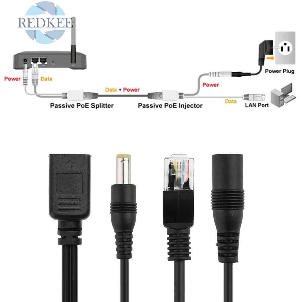 2 Đầu Chia POE Cho Dây Cáp Mạng Ethernet
