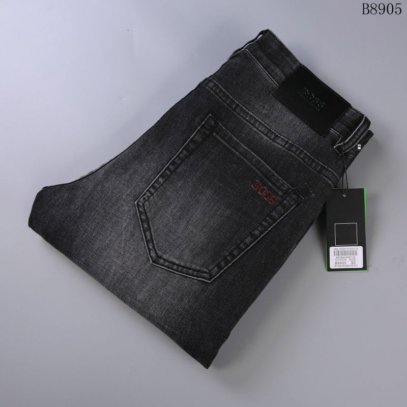 2FCA BOSS spring and summer fashion brand thin jeans men's pants BS business casual straight pants large size men's pants