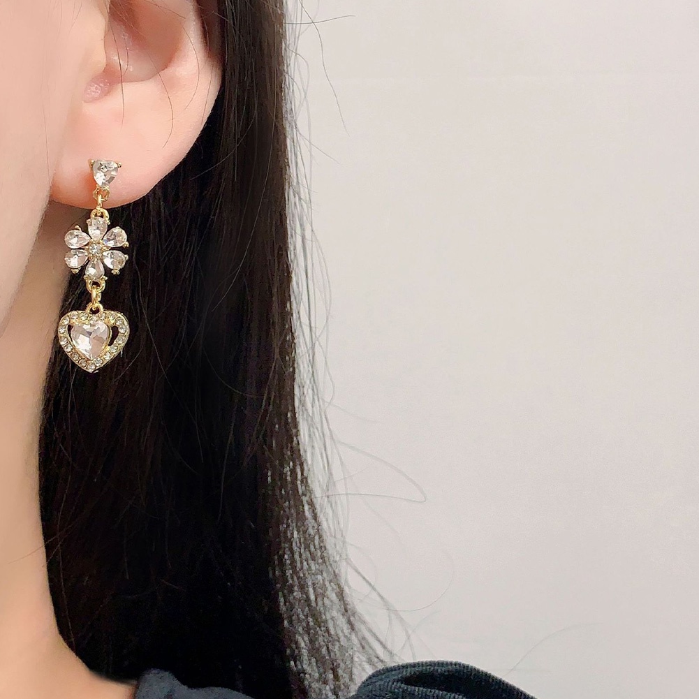 Set 2 Khuyên Tai Nữ Đính Ngọc Thời Trang