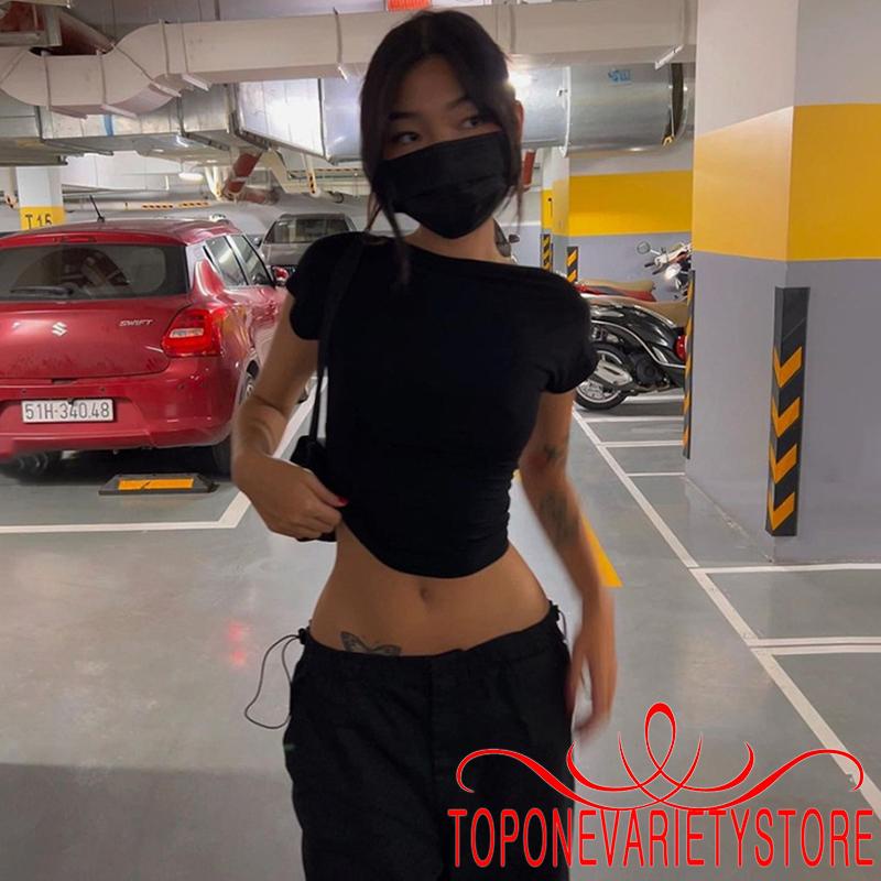 Áo Thun Lửng Tay Ngắn Hở Lưng Thời Trang Dành Cho Nữ