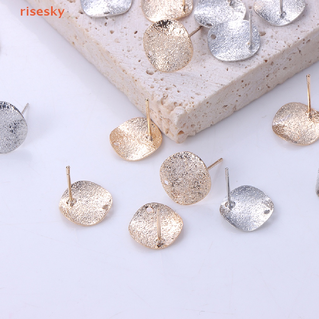 Set 10 Đế Tròn 12mm Làm Bông Tai DIY Bằng Hợp Kim Kẽm