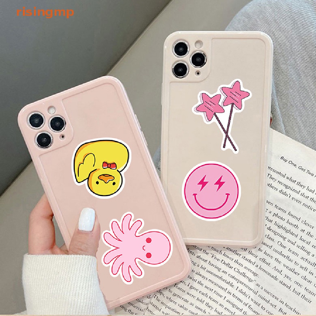 Set 100 Miếng Dán Vali Hành Lý Màu Hồng Họa Tiết Hoạt Hình Graffiti DIY