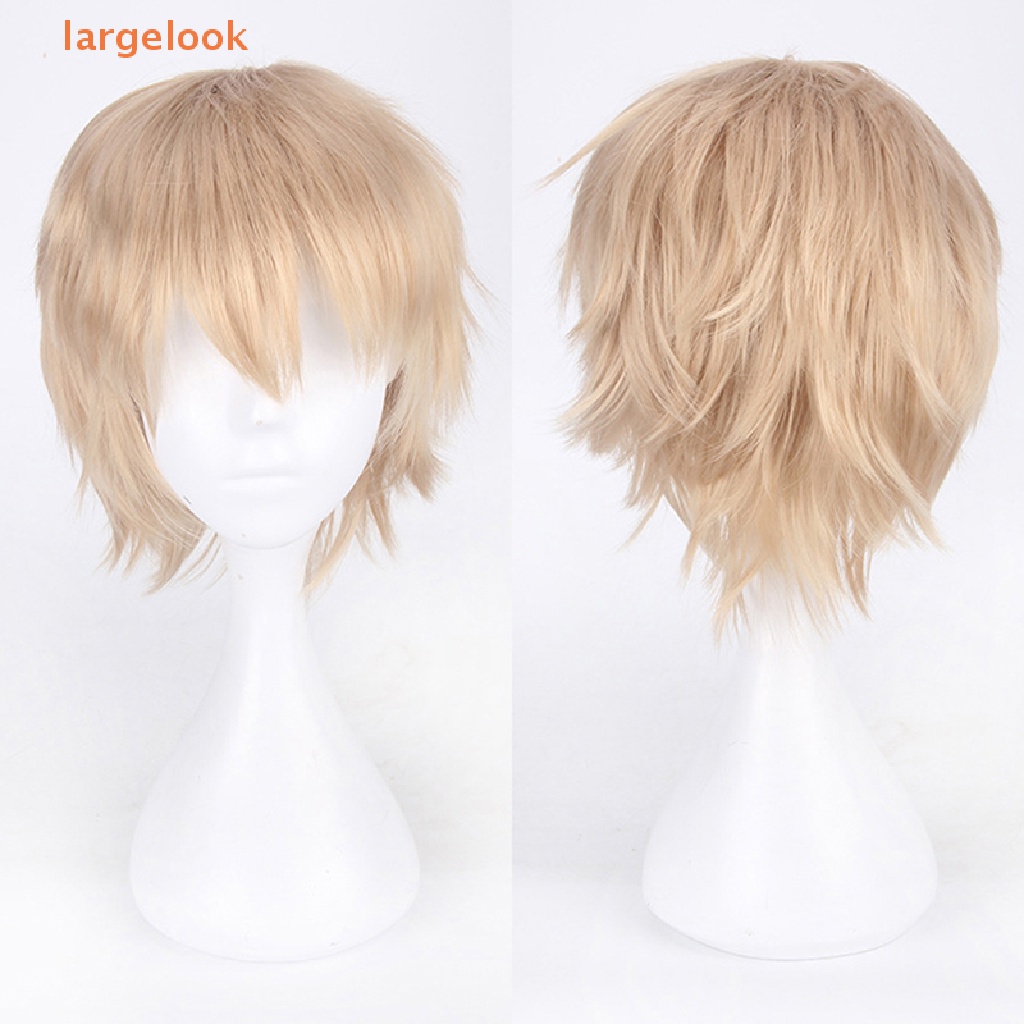 Bộ Tóc Giả Ngắn Bằng Sợi Tổng Hợp Màu Đen / Trắng / Đỏ / Xanh Dương Dùng Hóa Trang