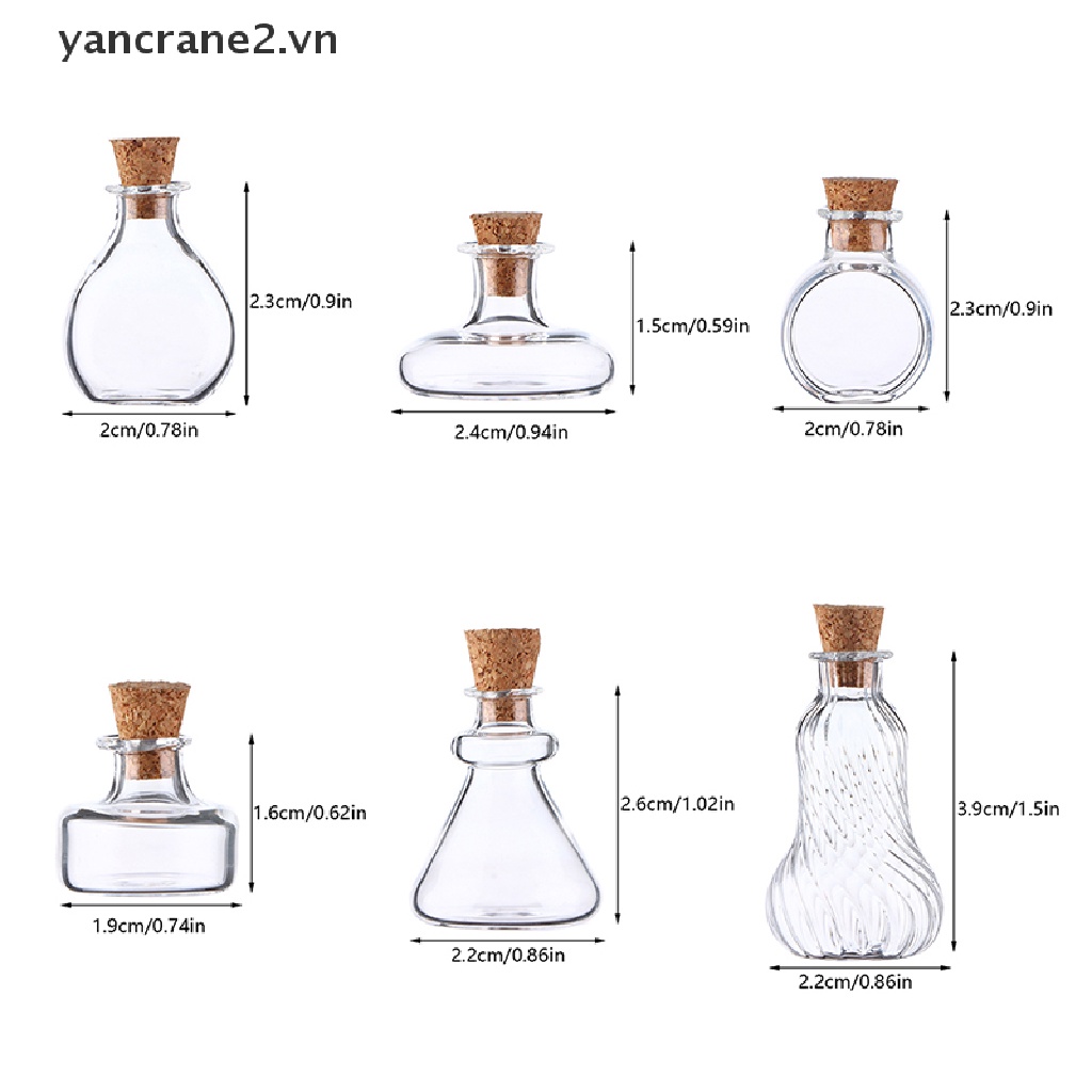 Lọ Thủy Tinh Đựng Kẹo / Điều Ước / Lọ Điều Ước Thu Nhỏ 1: 12 Có Nút Bần Trang Trí Nhà Búp Bê {yancrane2.vn}