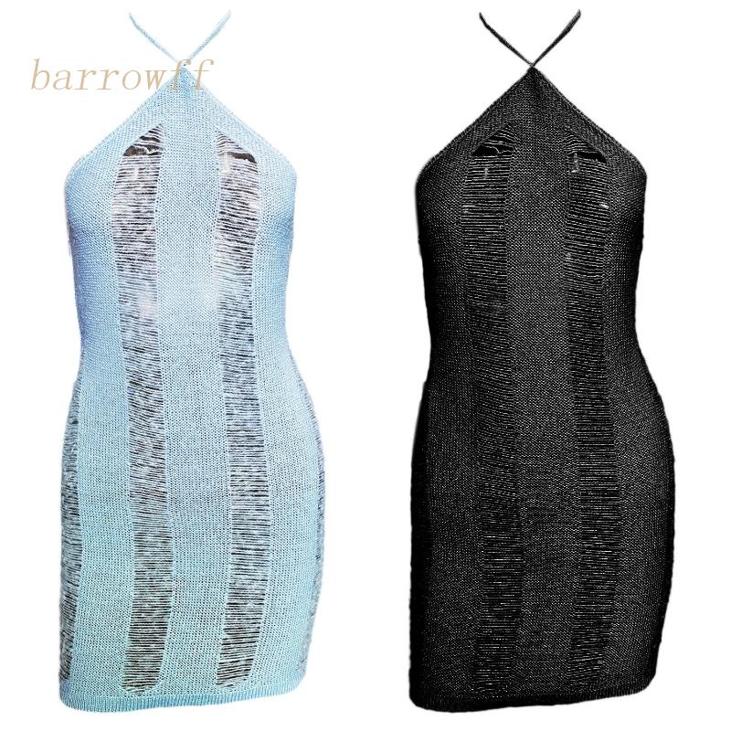 Đầm Mini Hai Dây Xuyên Thấu Thời Trang Đi Biển Cho Nữ