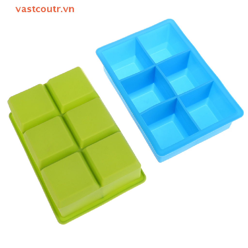 Khuôn Silicon Cấp Thực Phẩm Làm Đá 6 Ngăn DIY