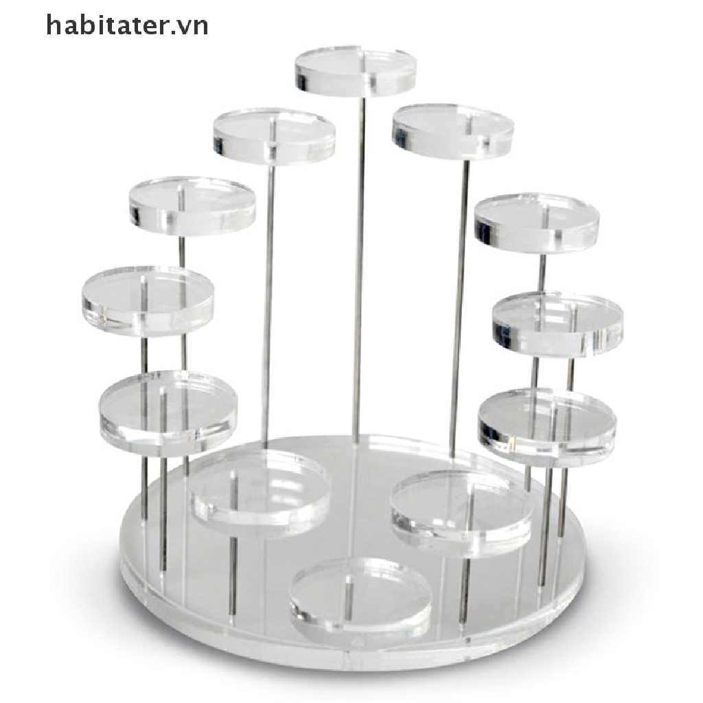 Kệ Trưng Bày Bánh Cupcake Nhiều Tầng Hình Tròn Bằng Acrylic