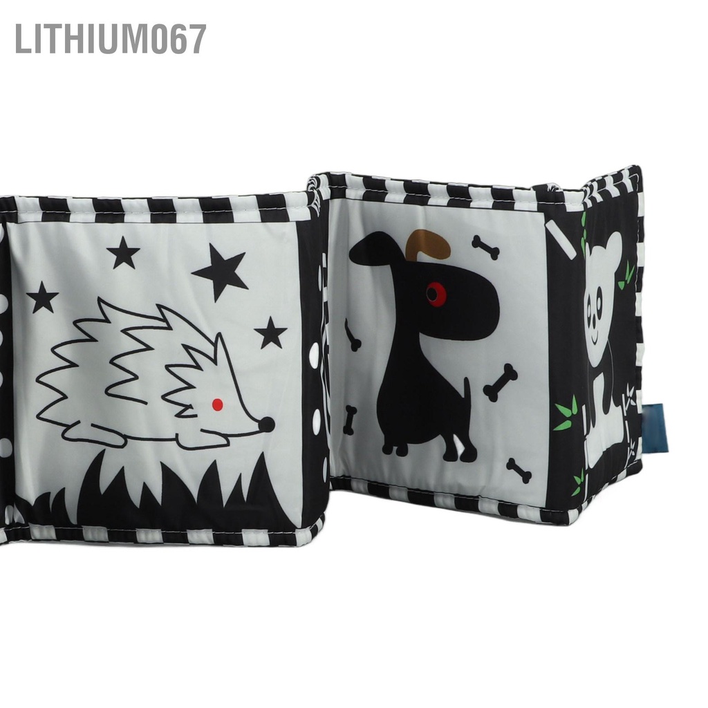 Lithium067 Sách Mềm Có Độ Tương Phản Cao Hai Mặt Đen Trắng Màu Vải Đồ Chơi Giáo Dục Sớm