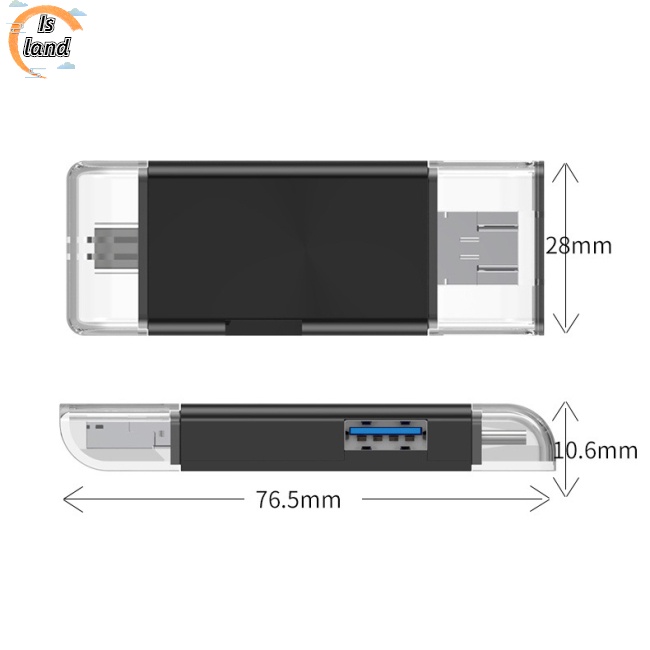 Đầu Đọc Thẻ Nhớ Tf Sd Usb2.0 Type C Đa Năng