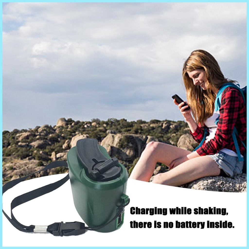 Dụng Cụ Sạc Điện Thoại Quay Tay Có Đèn LED Cổng USB Type C