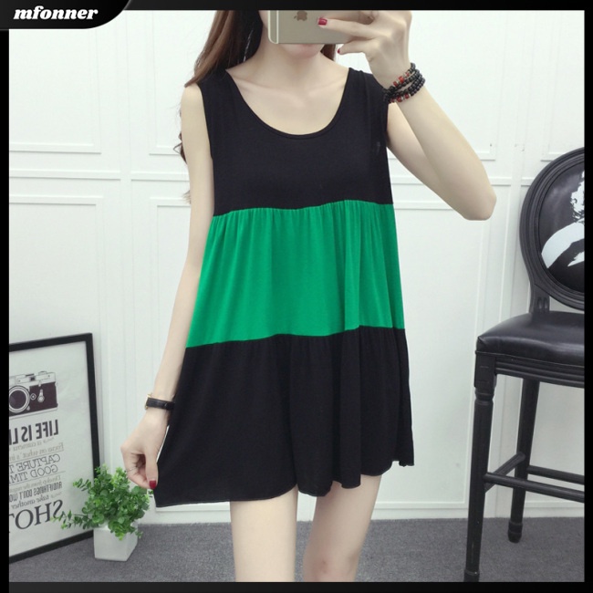 Đầm Không Tay Dáng Rộng Nhiều Lớp Màu Sắc Thời Trang Mùa Hè Dành Cho Nữ