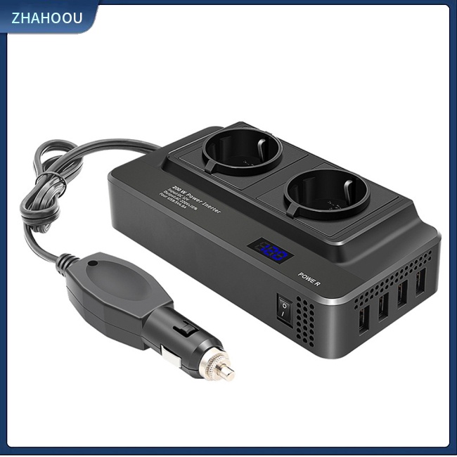 ☃Nhà Cửa☃ Bộ ChuyểN ĐổI ĐiệN ÁP 200w 12v Sang 220v, PhíCh CắM EU Thông Minh Cho Xe Hơi