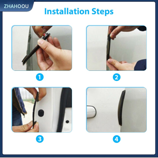 ☃Nhà Cửa☃ Bộ 4 Dải Cao Su 3r Dán Bảo Vệ Cạnh Cửa Xe Hơi Chống Va Chạm Tiện Dụng