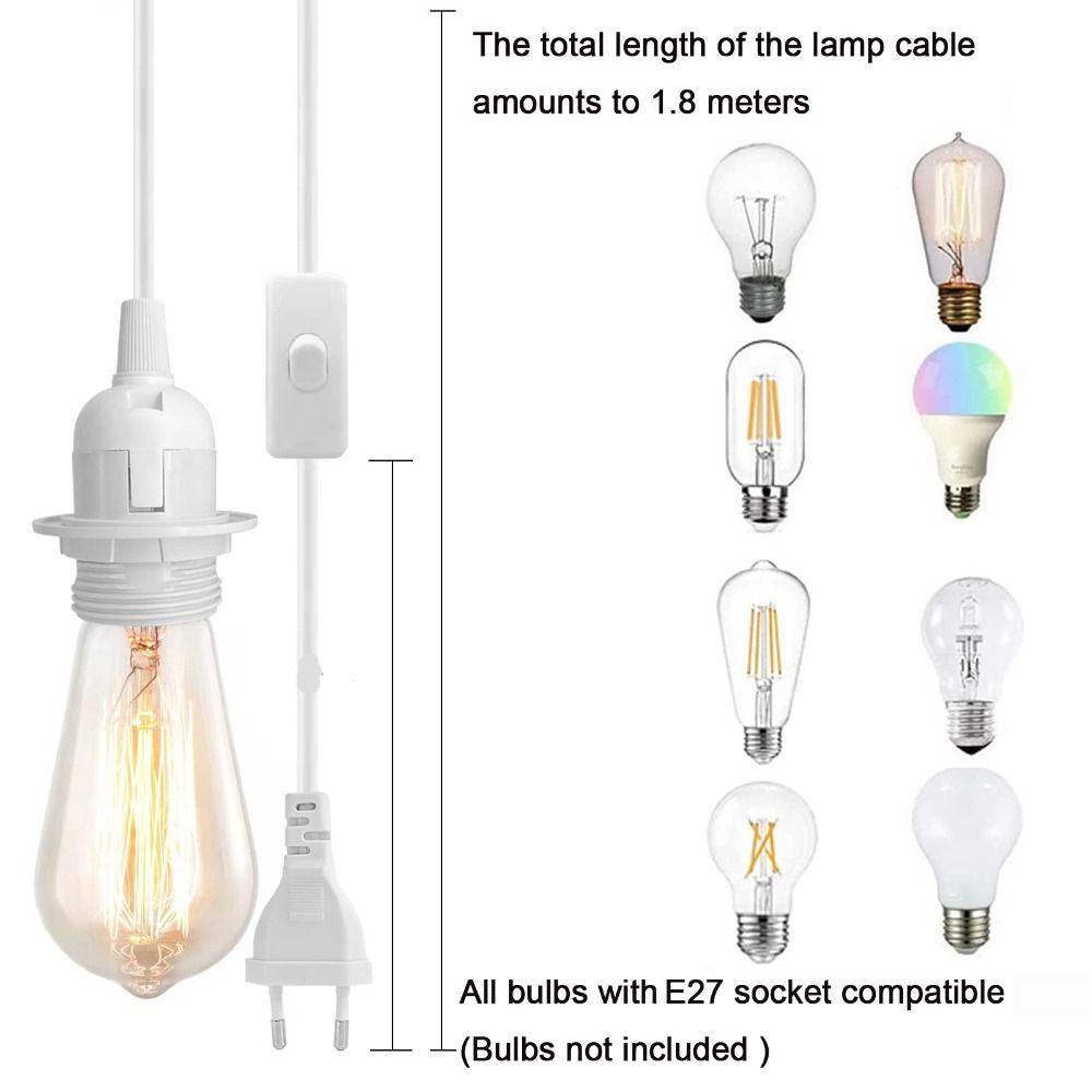 Giá Đỡ Bóng Đèn Với Phích Cắm EU Kèm Công Tắc Tiện Dụng