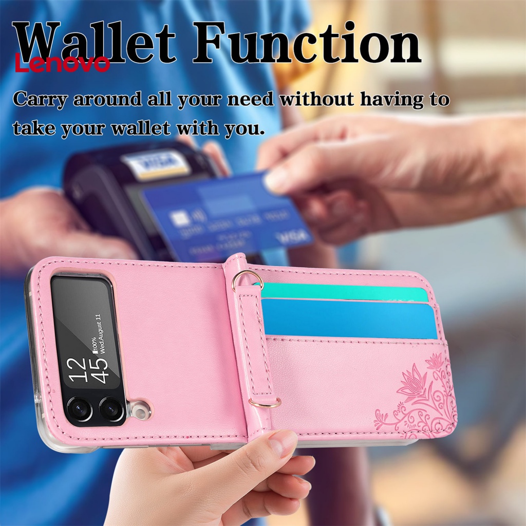 Ốp Điện Thoại Da Giả Kiểu Ví Gập Chống Sốc &amp; Rơi In Hình Hoa Hướng Dương Có Thể Tháo Rời Cho Samsun