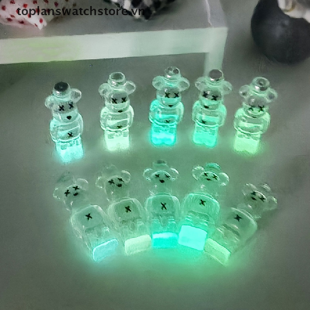 Set 5 Chú Gấu Dạ Quang Dùng Trang Trí Tiểu Cảnh DIY