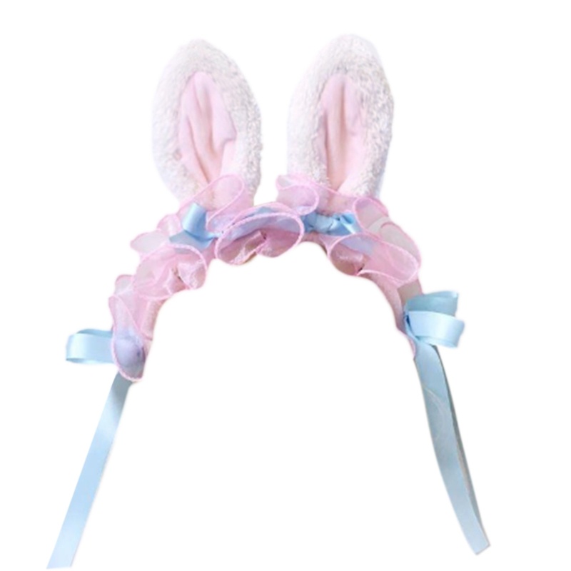 Băng Đô Tai Thỏ Lông Nhung Phong Cách Lolita